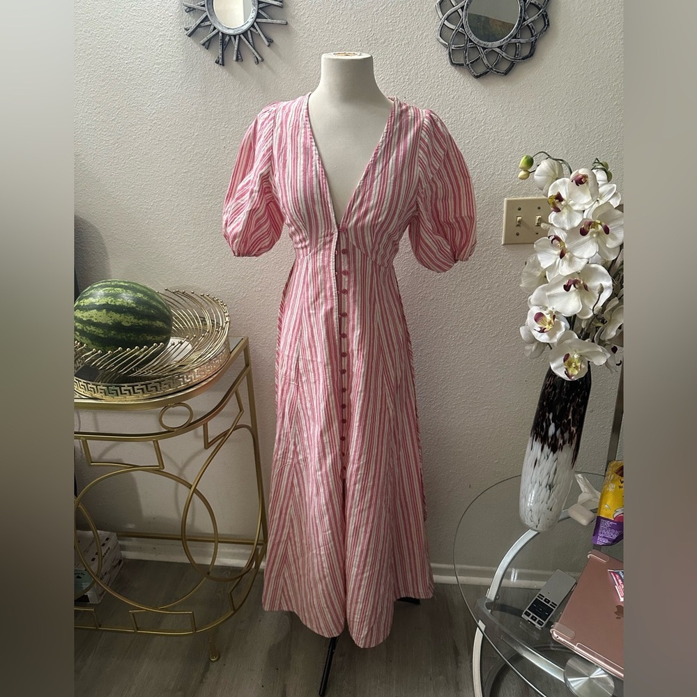 Petal & Pup Pink and White Striped Maxi Dress Sz Xs - Picture 2 of 5